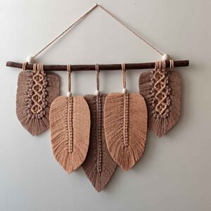 Decoratieve Macramé Wandtapijt Kunst Model Blad