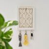 Decoratieve Macramé Wand Sleutelhouder Handgeweven