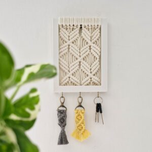 Decoratieve Macramé Wand Sleutelhouder Handgeweven