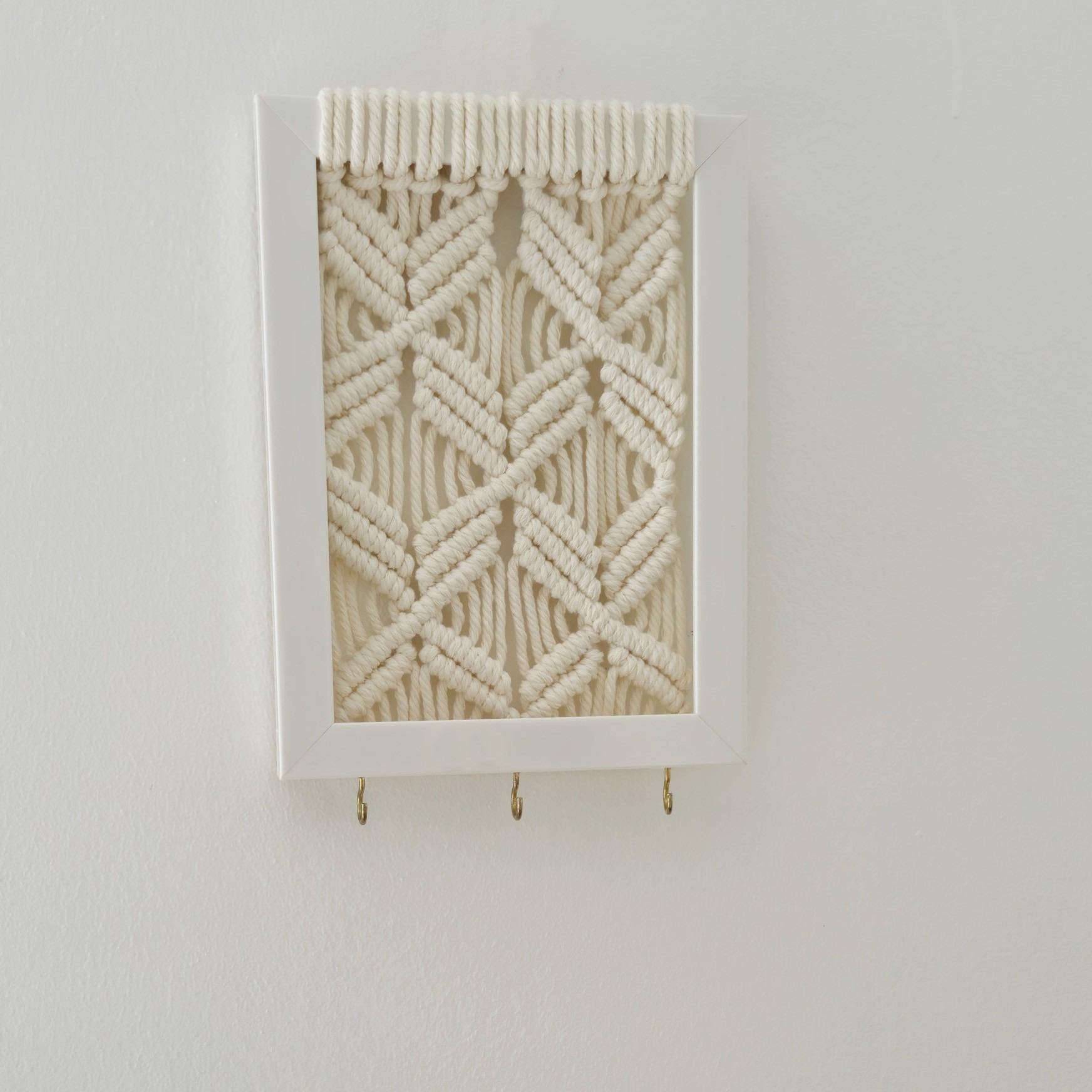Decoratieve Macramé Wand Sleutelhouder Handgeweven