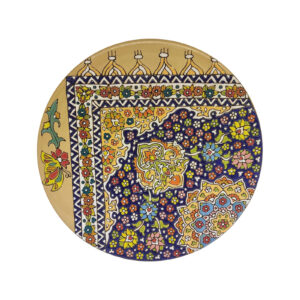 Decoratieve Minakari op Keramisch Bord met Emaille Kunst