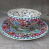 Decoratieve Perzische aardewerken kom & schotel set – Mona