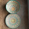 Decoratieve Perzische aardewerken kom & schotel set – Shiva
