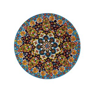 Decoratief Aardewerk Bord In Perzische Minakari Handgemaakt Wandkunst Bloem Paisley