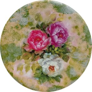 Decoratief Keramisch Bord voor Tafel & Wanddecoratie Bloem Ontwerp