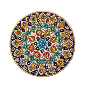 Decoratief Aardewerken Bord met Perzische Minakari Emaille Wanddecoratie