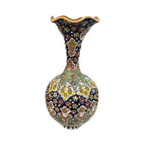 Decoratieve Keramische Vaas met Perzische Minakari Handgeschilderde Emaille Kunst