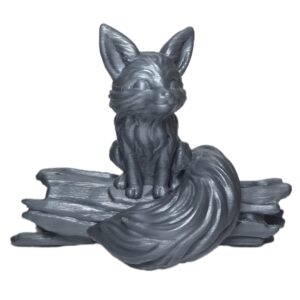 Decoratieve Zittende Vos op Boom Beeldje – Charmante Wilde Dier Sculptuur