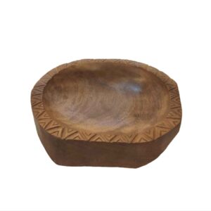 Decoratieve Houten Kom Handgesneden Gemaakt van Walnoothout