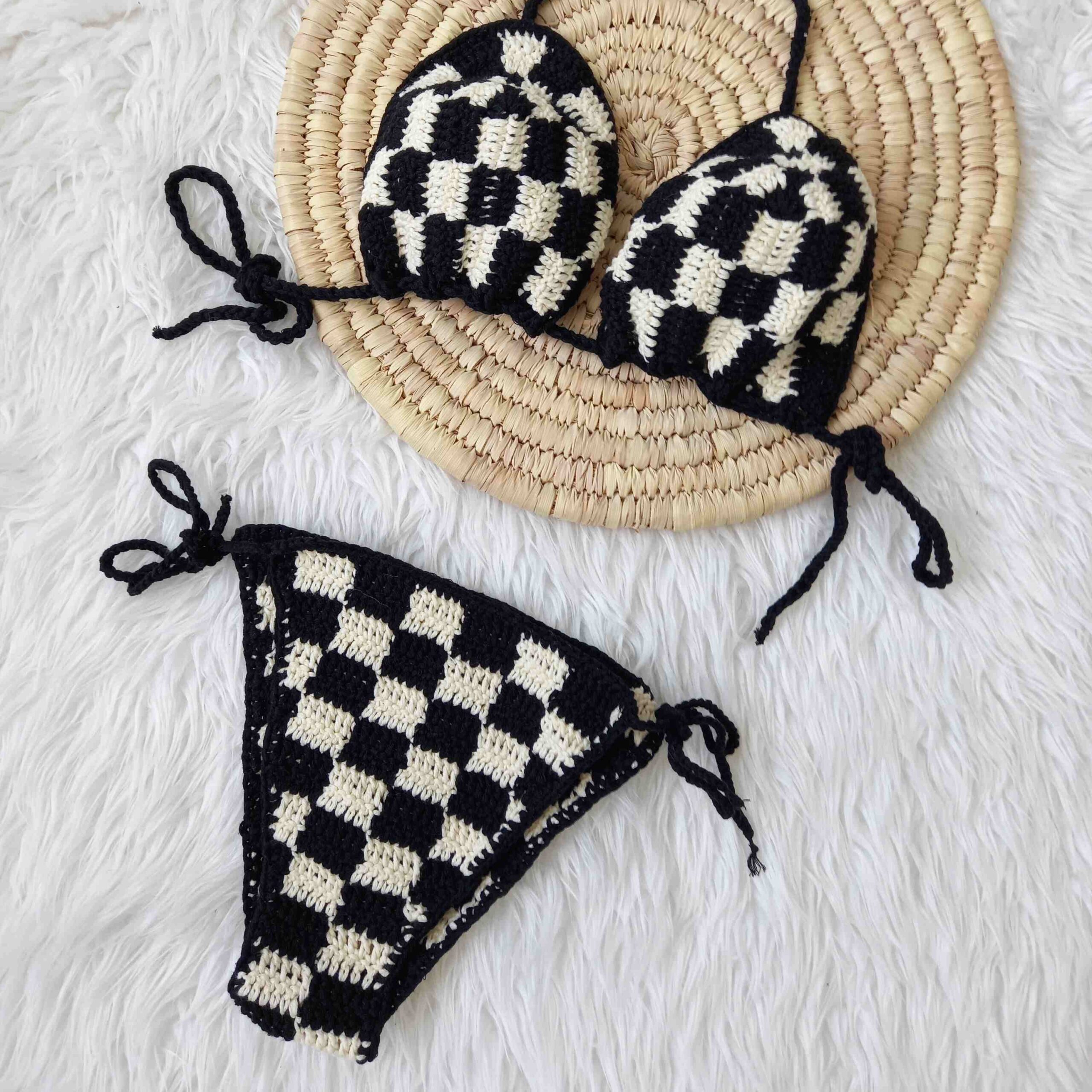 Delicaat Handgemaakt Gehaakt Bikini Set Bh & String voor Vrouwen