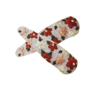 Geborduurde Bloemen Haarspeld Wit (Set van 2)
