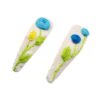 Geborduurde Snap Haarclip – Model Slak Blauw