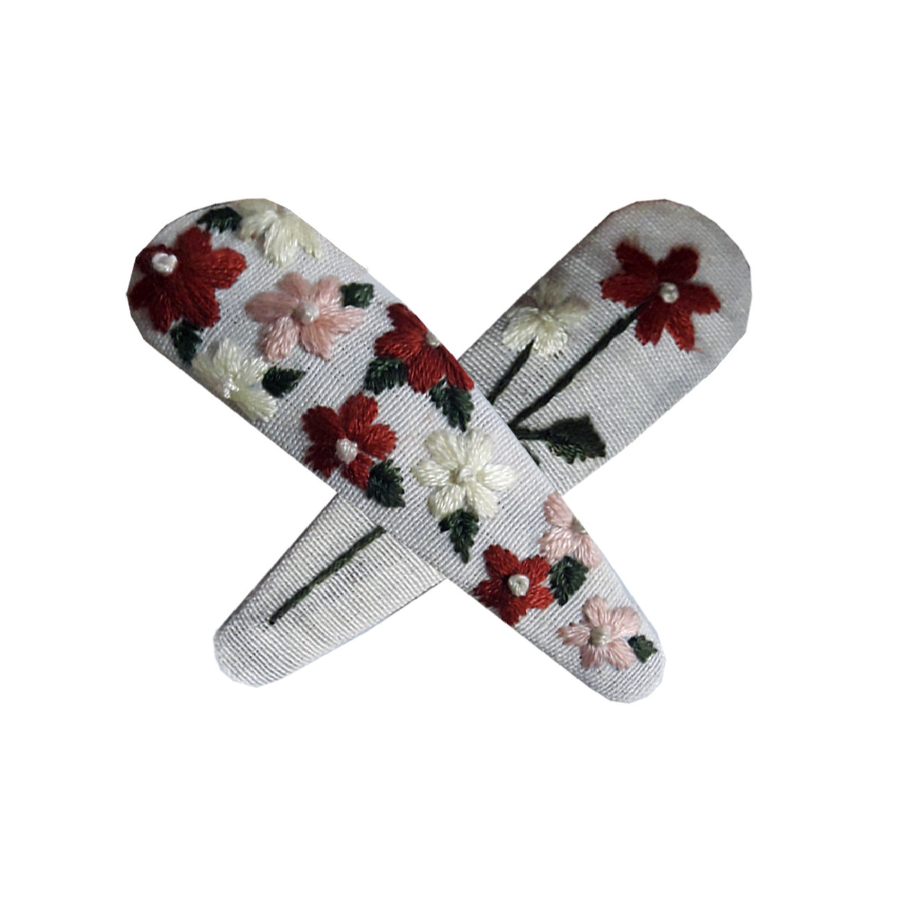 Geborduurde Snap Haarclip – Spring Bloom Wit