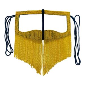 Handgemaakt Battoulah Masker – Geel met Ketting