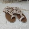 Handgemaakte Boho Macramé Sandalen – Wit
