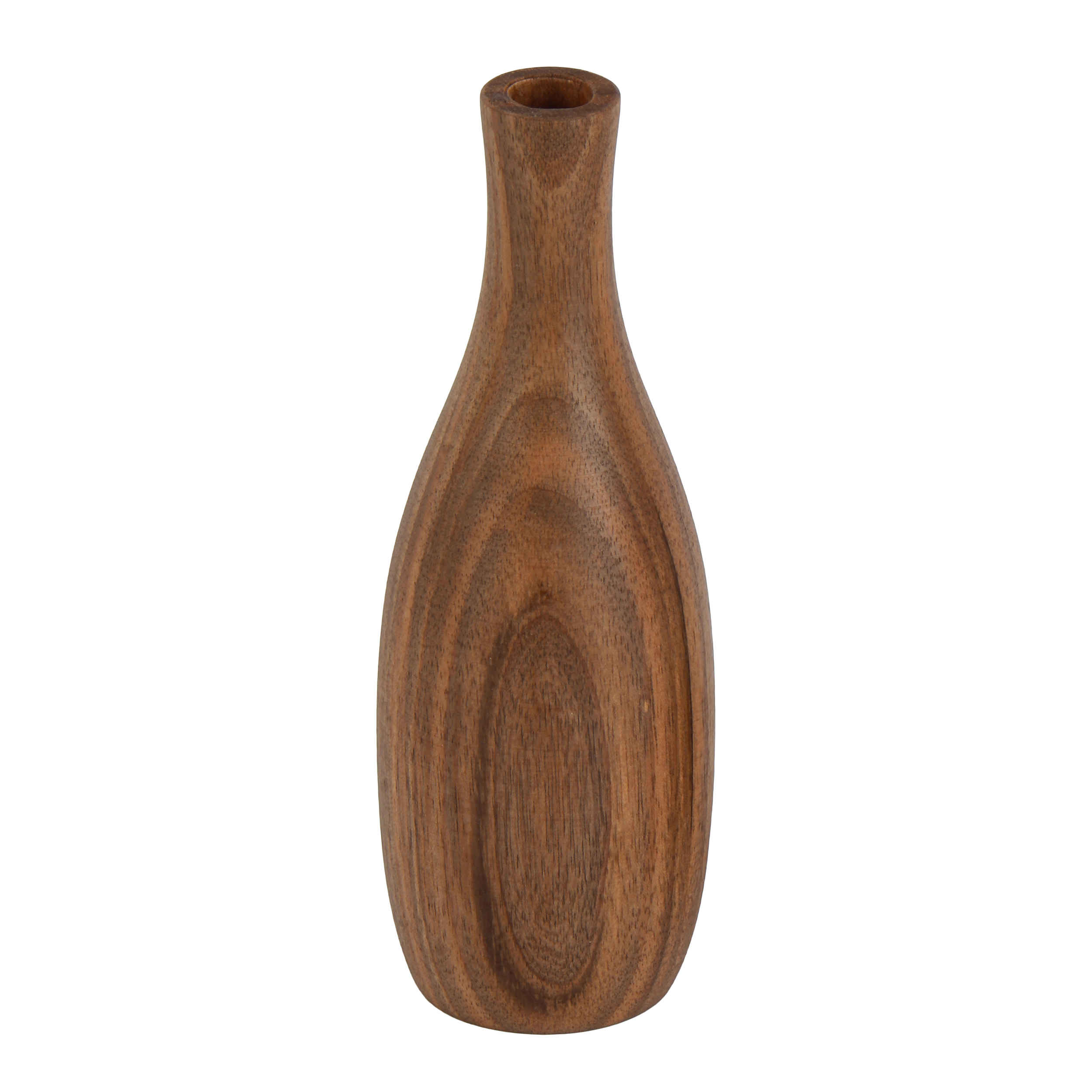 Set van 2 handgemaakte deco-knopvazen van massief natuurlijk hout met een rustieke, minimalistische stijl