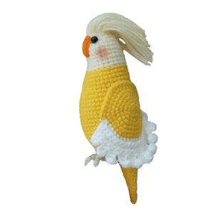 Amigurumi Gehaakte Whiteface Lutino Valkparkiet Knuffeldier