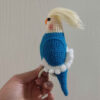 Amigurumi Gehaakte Whiteface Lutino Valkparkiet Knuffeldier