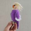 Amigurumi Gehaakte Whiteface Lutino Valkparkiet Knuffeldier