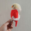 Amigurumi Gehaakte Whiteface Lutino Valkparkiet Knuffeldier