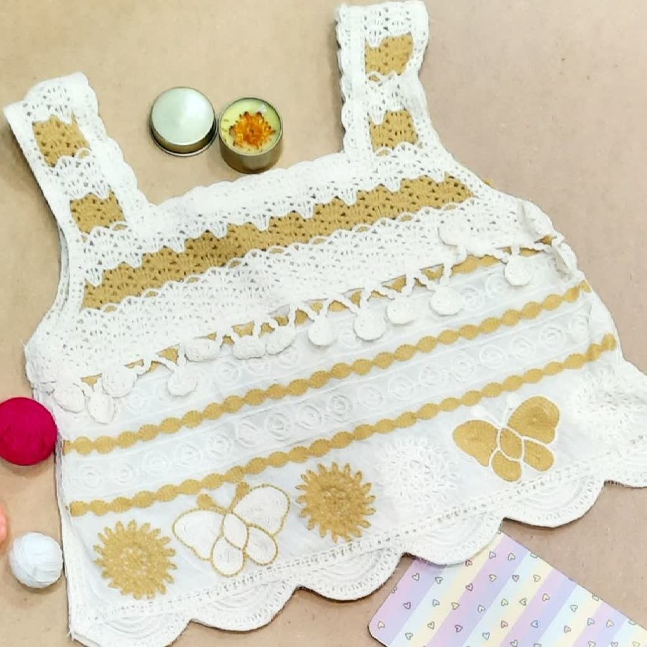 Handgeweven Gehaakte Croptop voor Dames Model Vlinder