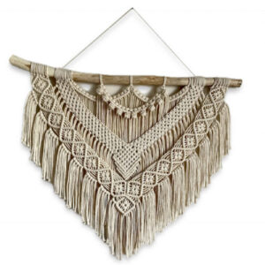 Woondecoratie Macramé Wandkleed – Cream Model Stro