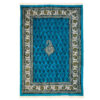 Iraans Tafelkleed Blokdruk Ghalamkari Isfahan Paisley Blauw 4-Persoons