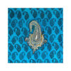 Iraans Tafelkleed Blokdruk Ghalamkari Isfahan Paisley Blauw 4-Persoons