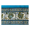 Iraans Tafelkleed Blokdruk Ghalamkari Isfahan Paisley Blauw 4-Persoons