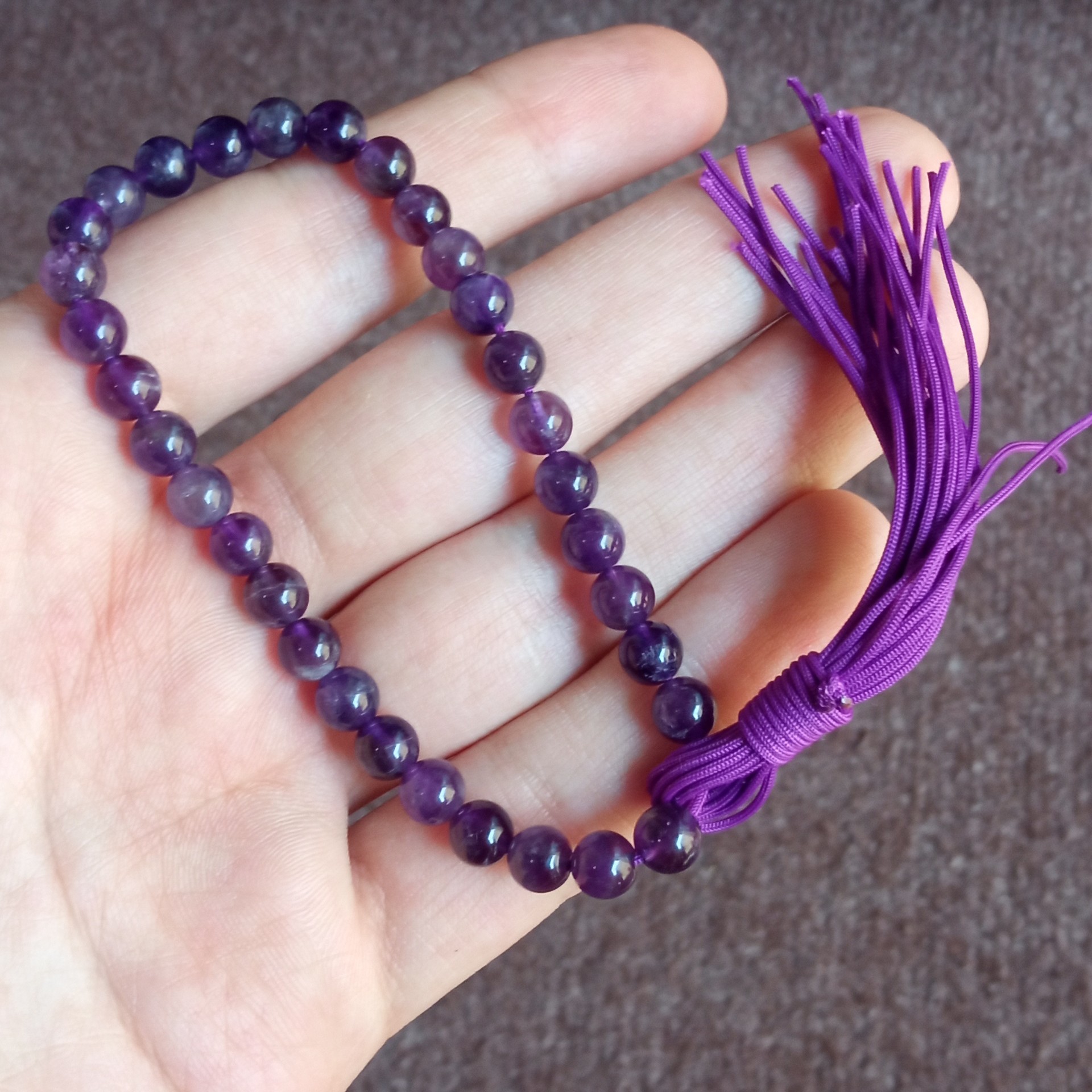 Islamitische Amethist Rozenkrans Gemaakt met 33 Gebedskralen Tasbih