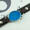 Islamitische Armband met Leer & Agaat Versierd met Ya Aallah