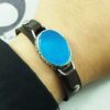 Islamitische Armband met Leer & Agaat Versierd met Ya Aallah