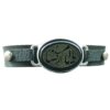 Islamitische Armband met Leer & Agaatsteen voor Mannen in Imam Reza Calligrafie