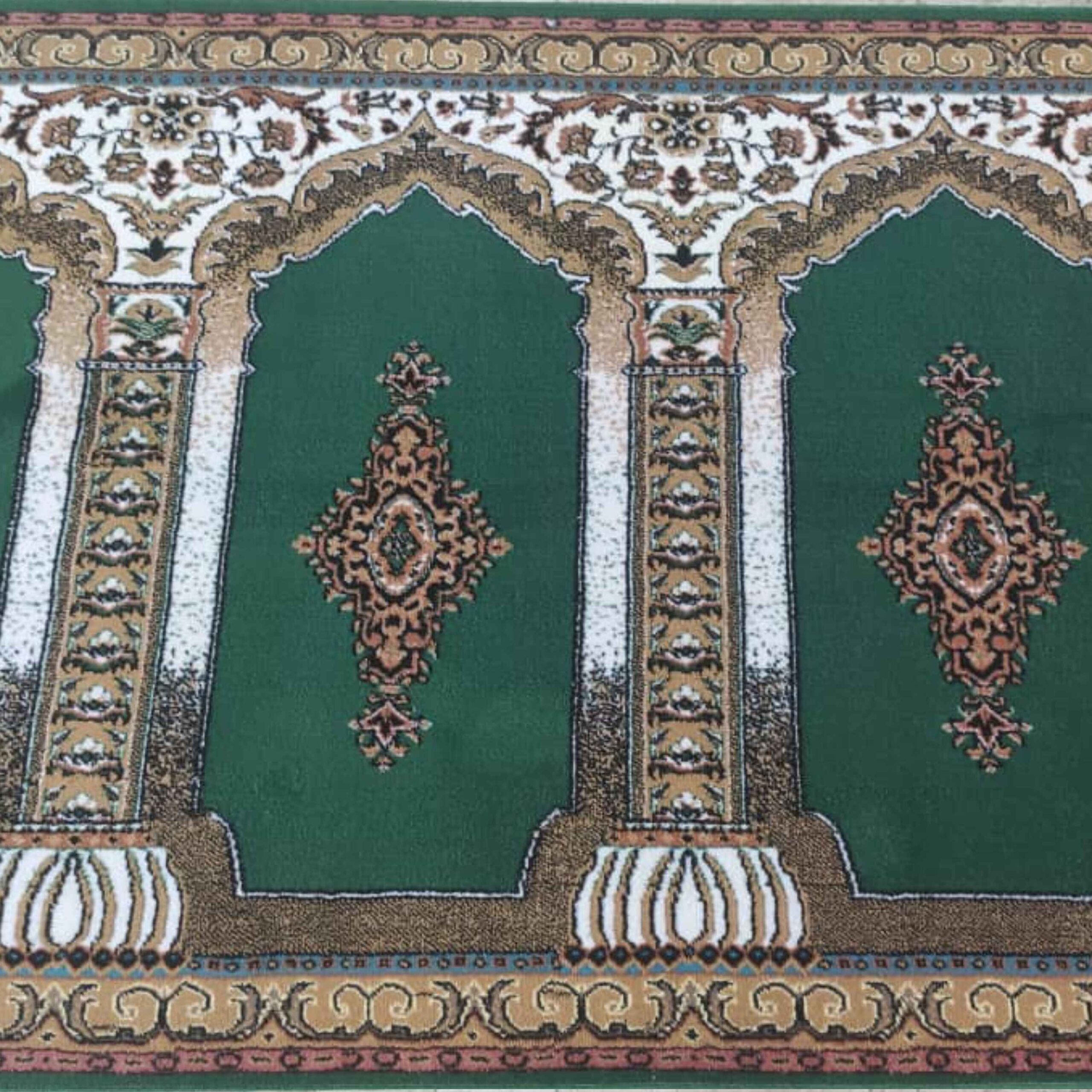 Islamitisch Moskeekleed Groene Kleur – Premium Masjid Vloerbedekking, 5 Meter