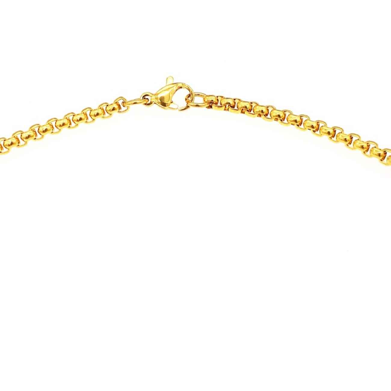 Islamitische Stalen Ketting voor Vrouwen met Ya Hussain Goud