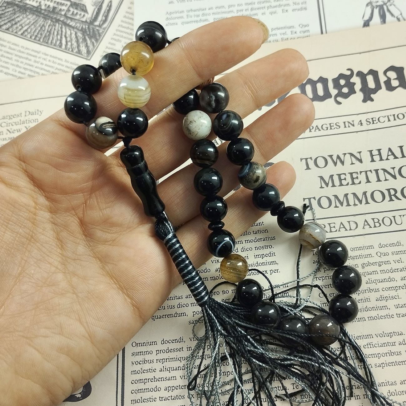 Islamitische Sulemani Hakik Rozenkrans Gebedskralen met 33 Kralen Muslim Tasbih