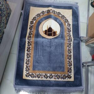 Islamitisch Fluwelen Gebedskleed Sajada Gevoerd Janamaz Blauw