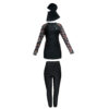 Islamitische Dames Modest Badkleding Set van 3 met Bloemenmouw