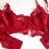 Rode Guipure Lingerieset – Bloemenmotief