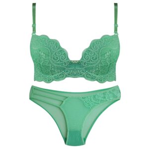 Groene Guipure Lingerieset – Bloemenmotief