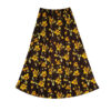 Lange Zwarte Katoenen Rok met Bloemen
