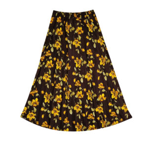 Lange Zwarte Katoenen Rok met Bloemen