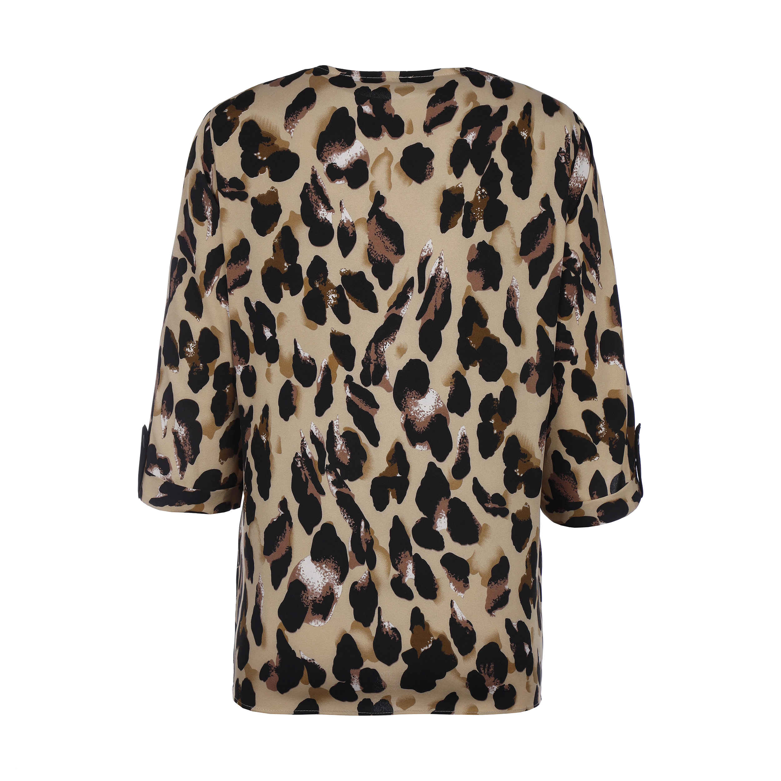 Dames Blouse met Lange Mouw in Luipaard Ontwerp
