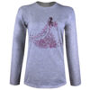 Grijs Dames T-Shirt Lange Mouw – Bloemenprint