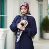 Donkerblauwe Abaya – Loszittend Design