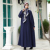 Donkerblauwe Abaya – Loszittend Design