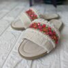 Cream Macramé Boho Chic Slippers – Handgemaakt Model