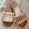 Cream Macramé Boho Chic Slippers – Model Strik