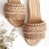 Bruine Macramé Boho Chic Slippers – Model Ella