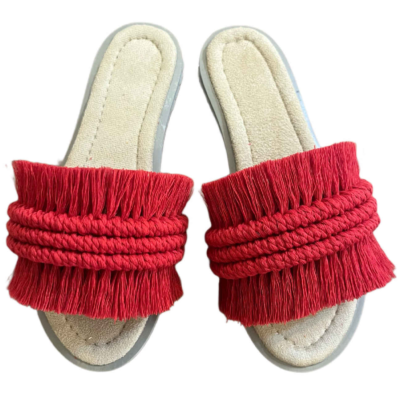 Rode Macramé Boho Chic Slippers – Model Parallel